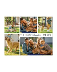 Five Photo Text Stripe Collage Print