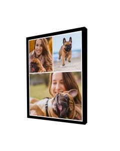 Black 3 Photo Collage Standard Bar Canvas Prints