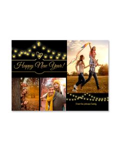 Gold Lights Happy New Year Card