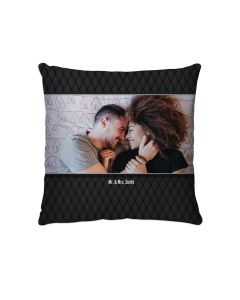 Black Grid Personalized Photo Pillow