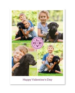 Pink Badge Custom Valentine's Day Card