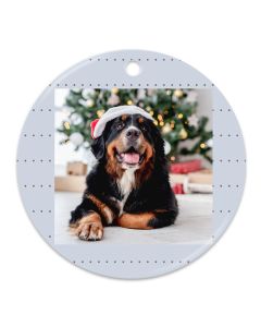 Bark Ceramic Photo Christmas Ornament
