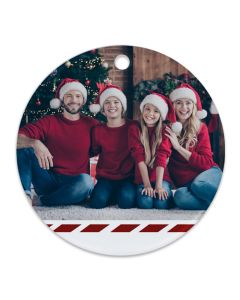 Christmas Tag Ceramic Photo Ornament
