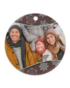 Snowflake Blessings Ceramic Photo Christmas Ornament