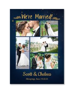 We’re Married Collage Wedding Announcement Card