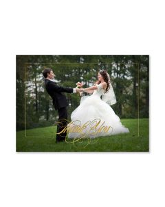 Gold Script Thank You Card