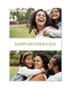 White & Green Customized Mother's Day Card