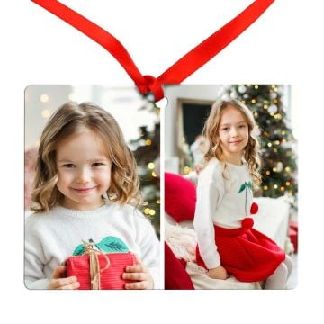 Four Photo Metal Ornament
