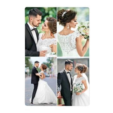 4 Photo Collage White Magnet