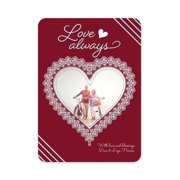 Lace Heart Personalized Valentine's Day Card