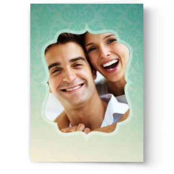 Aqua Damask Custom Card