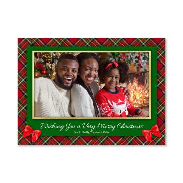 Plaid Bows Christmas Card