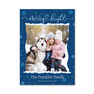 Snowfall Merry Bright Holiday Card