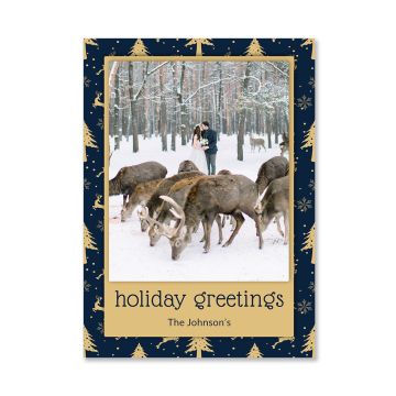 Forest Snowflakes Holiday Greetings Card