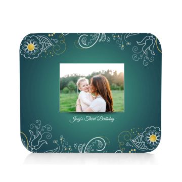 Flower and Paisley Personalized Mouse Pad