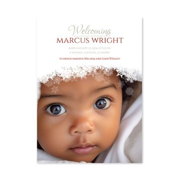 Frost Garden Customized Birth Announcement Card