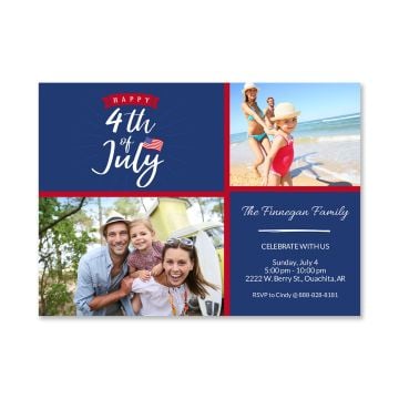 Happy 4th of July Invitation Card