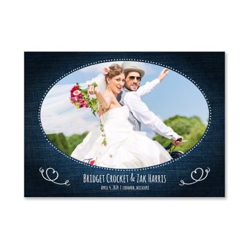 Denim Just Married Wedding Announcement Card