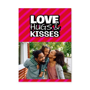 Love, Hugs, & Kisses Customized Valentine's Day Card