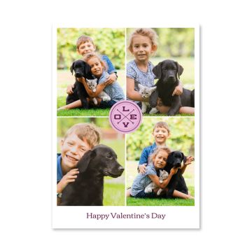 Pink Badge Custom Valentine's Day Card