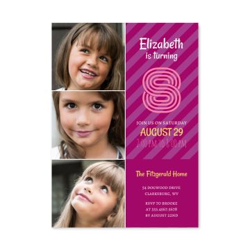 Purple & Yellow Custom Birthday Card