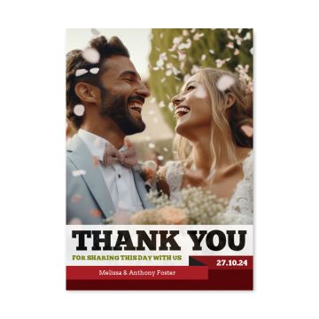 Red Ribbon Personalized Thank You Card