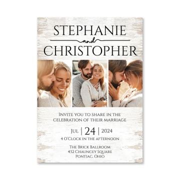 Rustic Collage Wedding Invitation Card
