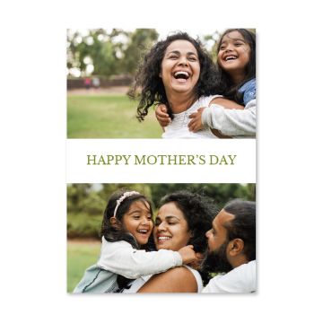 White & Green Customized Mother's Day Card