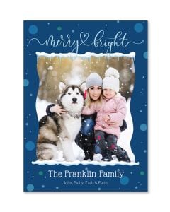 Snowfall Merry Bright Holiday Card